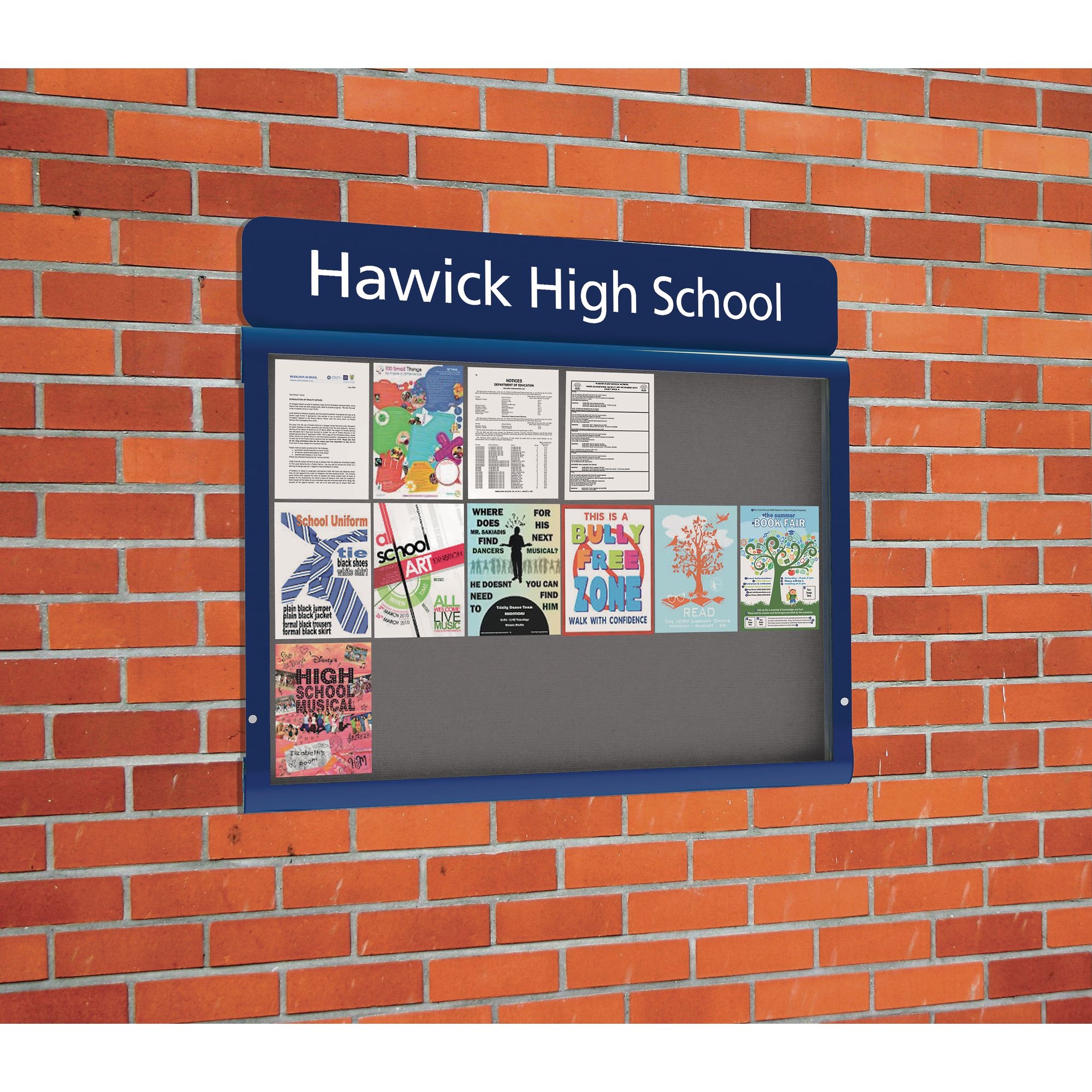 Weathershield Wallmounted Headline Signage Singledoor 78w X 103.1h Blue/Green-9 x A4P